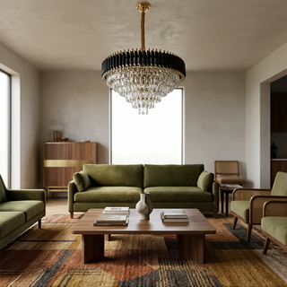 Rustic Ceiling Light – Contemporary Wood and Metal Lighting for Living Room