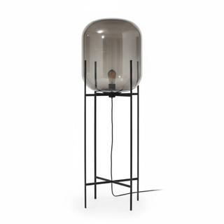 Scandinavian Floor Lamp – Tripod Design With Stained Glass Shade & Soft Ambiance Lighting