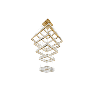 Modern Crystal Chandelier – Elegant LED Ceiling Lamp with Remote Control