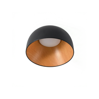 Modern Ceiling Light – Black Metal & Wood Dimmable LED Fixture by Lumavera