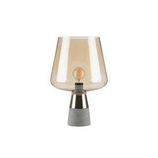 Industrial Bedside Lamp – LED Glass Stone Table Light With Polished Chrome Finish
