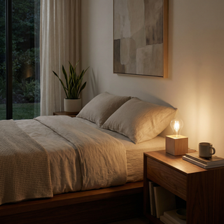 Natural Wood Desk Lamp – Minimalist Wooden Table Lamp With Soft Ambient Lighting