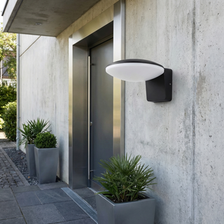 Black Solar Wall Light – Matte Outdoor Garden Lamp With Motion Sensor