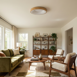 Round Metal Ceiling Light – Modern LED Fixture With Remote Control & Dimmable Brightness
