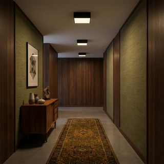 Gray Ceiling Light – Minimalist Square Ceiling Lamp for Living Room Lighting