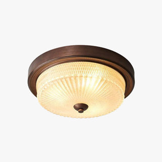 Retro bedroom ceiling lamp round iron glass – vintage