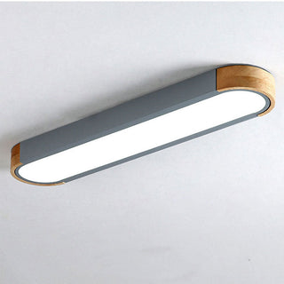 Minimalist wood metal ceiling light for hallway, modern fixture
