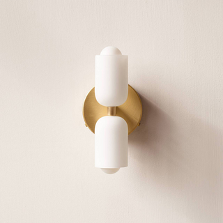 Modern double heads wall sconce creamy illuminated — elegant