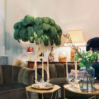 Luxury maple feather lamp — resin floor warm glow