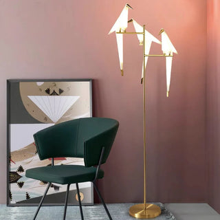 Bird lamp origami design — warm ambient room light
