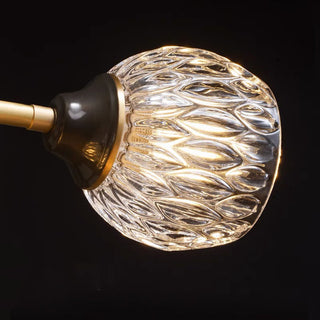 Copper semi-flush ceiling fixture – luxury five-bulb close-up