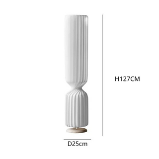 Modern Floor Lamp – White Fabric LED Lighting | Slender Standing Lamp