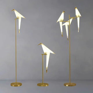 Unique origami bird table lamp — warm cozy interior