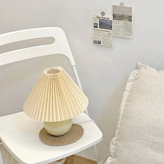 Ceramic LED Scandinavian lamp — vintage rattan design