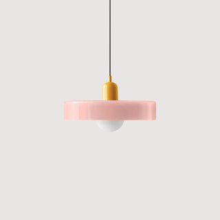 Suspension Bauhaus – Lampe géométrique en verre coloré pour salon