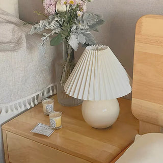 Rattan Scandinavian lamp side — vintage ceramic LED