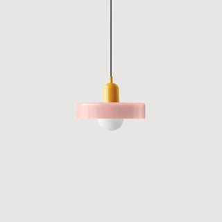 Suspension Bauhaus – Lampe géométrique en verre coloré pour salon