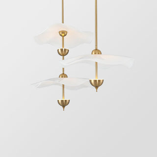 Art Deco chandelier gold metal lotus LED dining room fixture