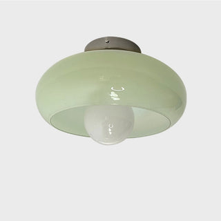 Lámpara de techo de mediados de siglo - Lámpara de techo de cristal semiempotrada para la elegancia del salón