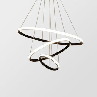 Modern LED ring chandelier illuminated — adjustable warm pendant