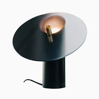 Artistic UFO lamp front — modern living room design
