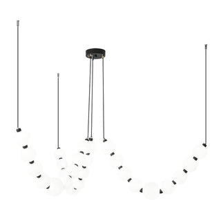 Large chandelier with white ball and crystal glass