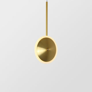 Gold chandelier pendant in dining setting — modern iron fixture