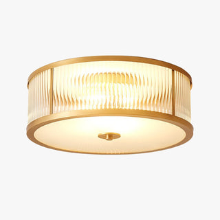 Vintage Brass Ceiling Lamp – Round Ceiling Light with Warm Brass Finish