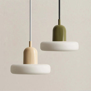 Scandinavian pendant with artistic Morandi glass shade