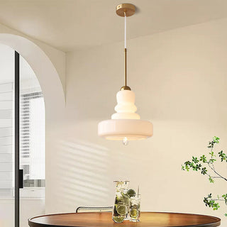 Bauhaus gourd pendant lamp in colorful glass and brass