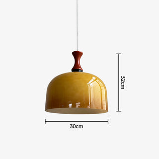 Classic retro pendant with flat spherical glass shade