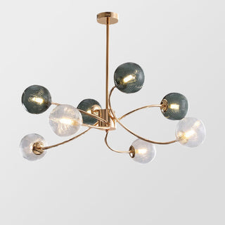 Modern farmhouse pendant front — gold glass iron brass design