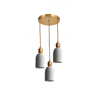 Suspension en céramique - Luminaire cocon laiton rétro avec longueur de suspension ajustable