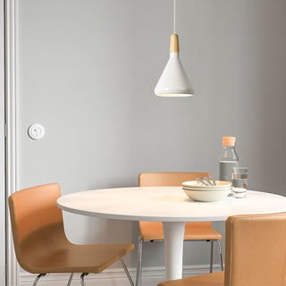 Suspension conique en métal coloré - Luminaire moderne avec cordon réglable