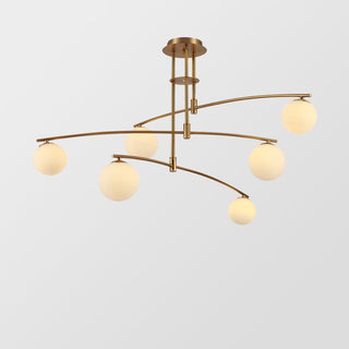 Nordic chandelier glass ball white iron frame ceiling fixture