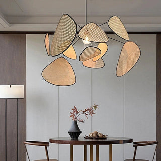 Bohemian Bamboo Chandelier – Handcrafted Woven Pendant Light With E27 Socket