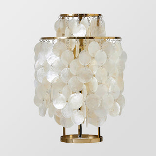 Seashell handcrafted pearl table lamp — wind chimes warm ambient