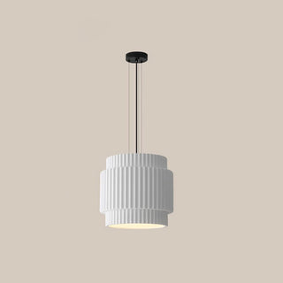 Resin pendant lamp casting warm ambient light