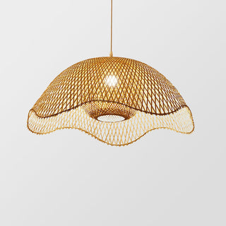 Suspension Bambou – Luminaire Tressé à Longueur Réglable Pour Salle à Manger