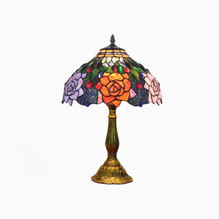 Mid-century dome table lamp — colorful glass warm