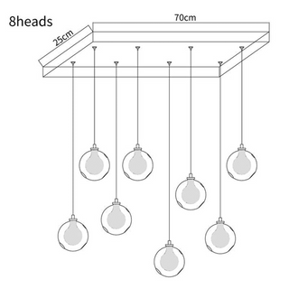 Glass Globe Pendant Light – Multi-Head Cluster Stairway Lighting Fixture with Adjustable Height