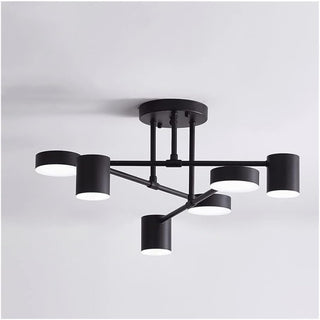 LED Ceiling Light - Metal Flush Mount Light with Gold & Black Circle Design