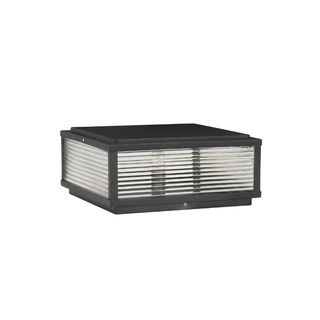 Outdoor Floor Lamp | Veraluce Black Streaked Glass Ribbed Garden Lighting