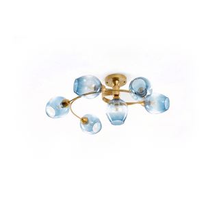 Modern Ceiling Light – Adjustable LED Fixture with Swivel Rings & Colorful Glass Shades