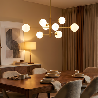 Gold Pendant Lamp – Adjustable Height Metal Pendant Light With LED Lighting
