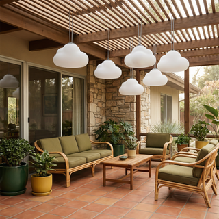 LED Pendant Light – Metal Acrylic Lamp | Soft Warm Outdoor Garden Lighting