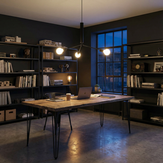 Black Industrial Chandelier – Modern 3 Bulb Pendant Lamp for Living Room Lighting
