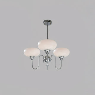 Vintage mid century glass chandelier persimmon creamy ceiling