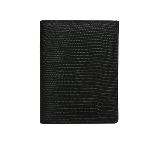 italian leather wallet haven black lizard pattern rfid blocking premium billfold front view