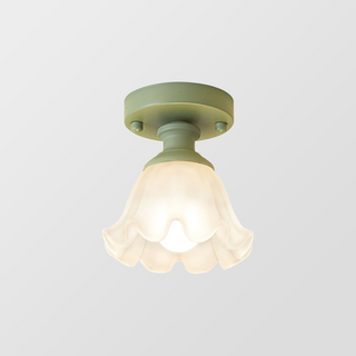 Modern mini pumpkin ceiling lamp, glass metal hallway fixture
